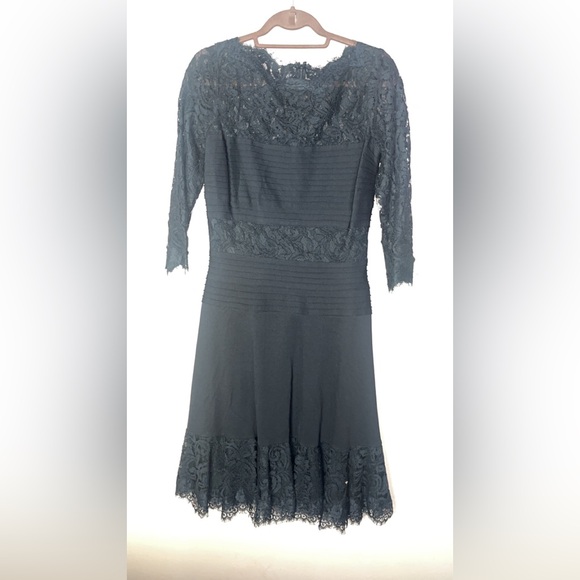 Tadashi Shoji Black Lace Lined Mid Sleeve #L00 Dresses Tadashi Shoji Black Lace Lined Mid Sleeve #L00 Dresses